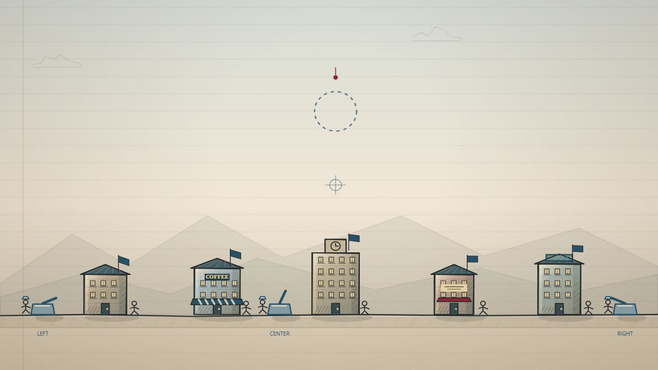 A little paper town and its defenses beneath an open sky.
