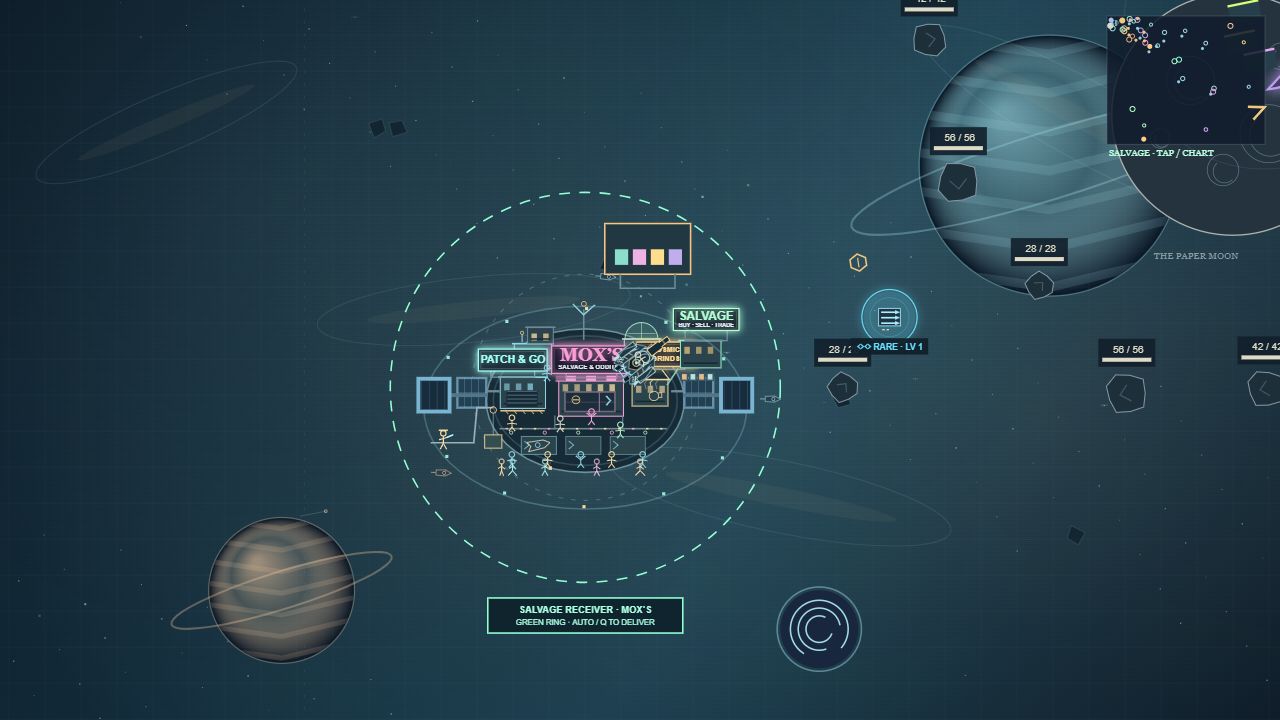 Ships, planets, and a crew chart in the Lost Orbit frontier.